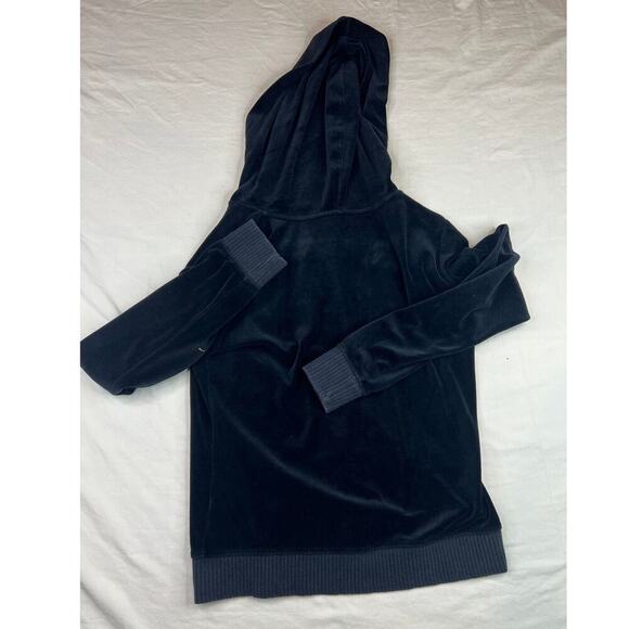 Plush & Lush Sweater Womens Small Black Full Zip Hooded Casual Cottage Active - Picture 6 of 8